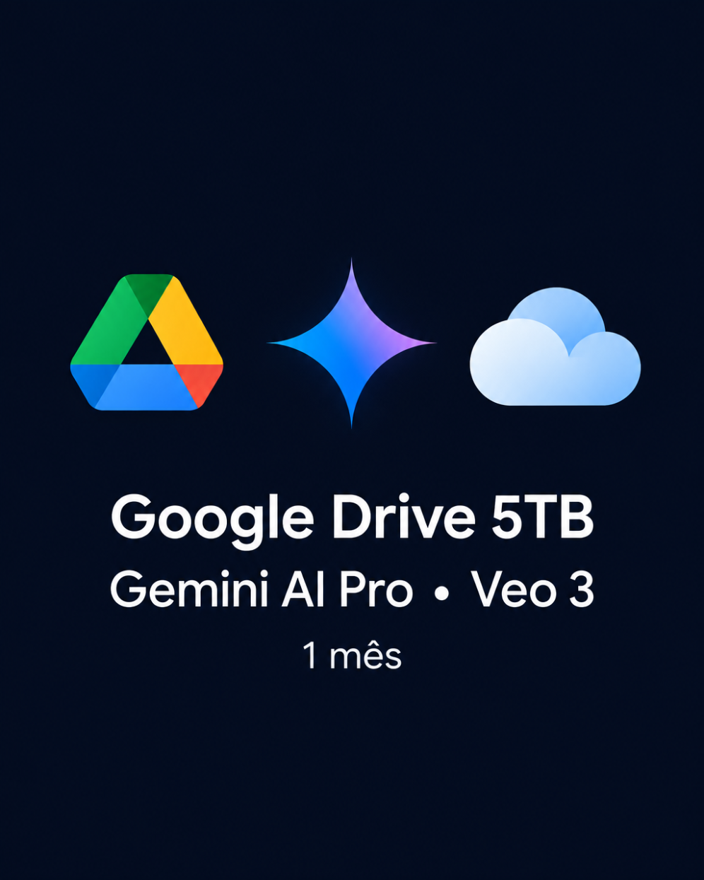 Google Drive 5TB + Gemini AI Pro & Veo 3 + Antigravity — 1 mês