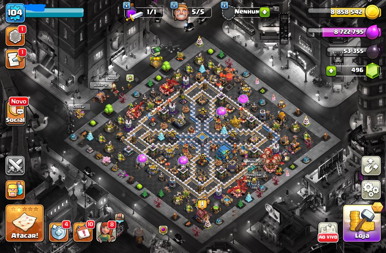 Conta CV12 | Cenário Exclusivo + 4 Equipamentos Épicos (Espelho Lvl 15, Bola de Fogo Lvl 14) | Ótima p/ Farm